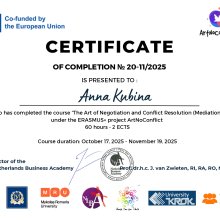 🔖 Хештеги #ErasmusPlus #VirtualExchange #МіжнароднаОсвіта #АкадемічнаМобільність #Медіація #Переговори #ConflictResolution #SoftSkills #СтудентськіДосягнення #Фінанси #ЄвропейськаОсвіта #УкраїнаЄвропа #InternationalExperience